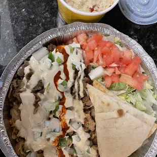 Combo platter with baba ganoush