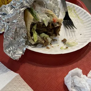Beef gyro sandwich