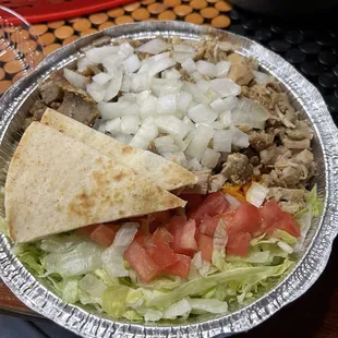 Beef gyro and chicken platter