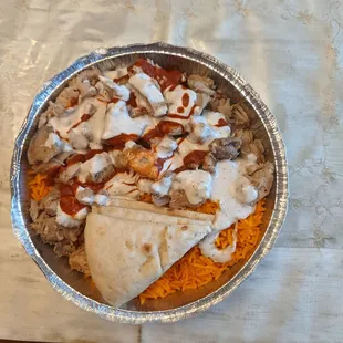 a plate of food on a table