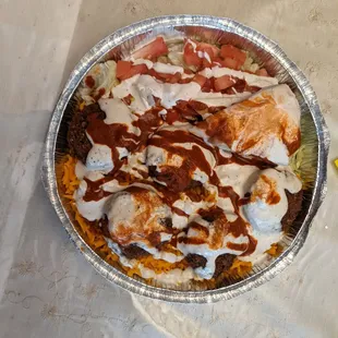 a plate of food on a table