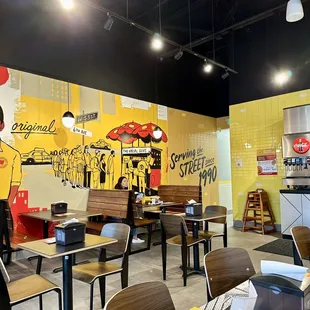 the interior of a fast food restaurant