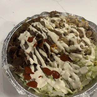 Beef and Chicken &amp; Beef Gyro Platter
