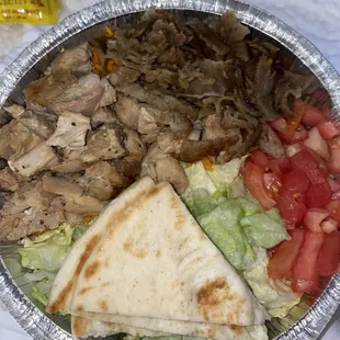 Gyro &amp; chicken platter