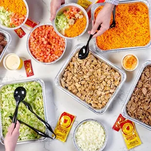 a table full of food