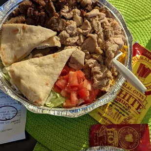Uber Eats delivery  Chicken &amp; Beef Gyro Platter