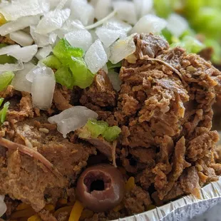 Close up of the herbed beef