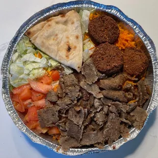 Beef Gyro &amp; Falafel Platter