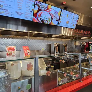 the counter and menus