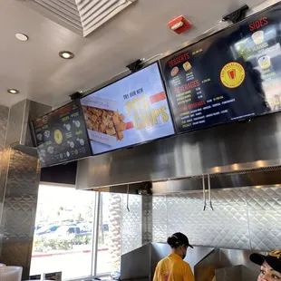 the menus of a fast food restaurant