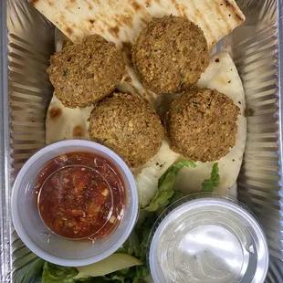 a tray of food