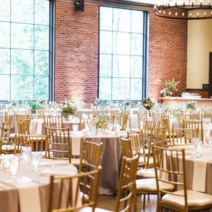 The Emerald Room, set up for a wedding reception. Photo by Jesse Bennett.