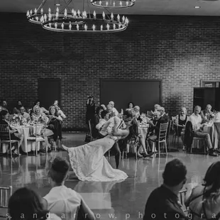 July wedding first dance in our ever-elegant Emerald Room. Photo by Bows and Arrow Photography