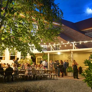 A winding path leads to our intimate Garden Courtyard outside the Vashon Room.