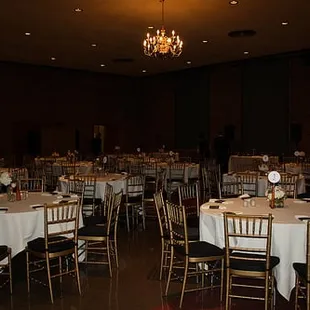 Emerald room set up for reception