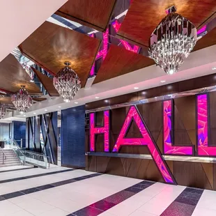 the lobby of the hotel