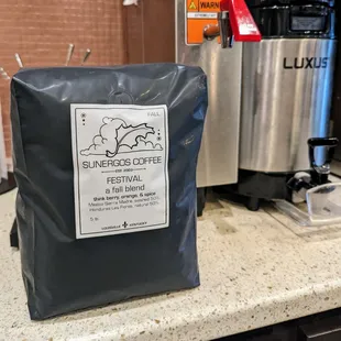 a bag of coffee