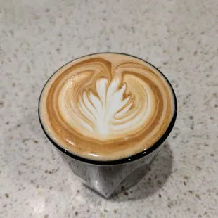 latte art in a glass
