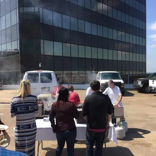 The line was long but we got there early!