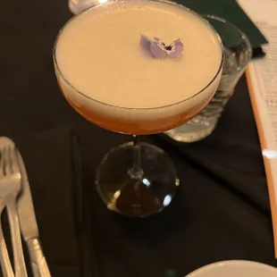a cocktail in a coupe glass