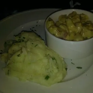 Mashed potatoes and Mac and cheese