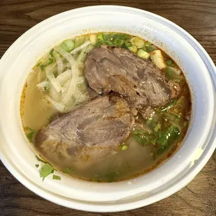 Herbal Beef Soup handpulled ribbon noodle