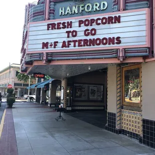 the front of the theater