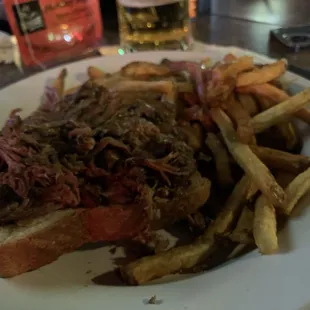 Hot Roast Beef Sandwich with Fries.... Mmm