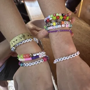 Friendship bracelets offered as part of the experience before the Taylor Swift concert