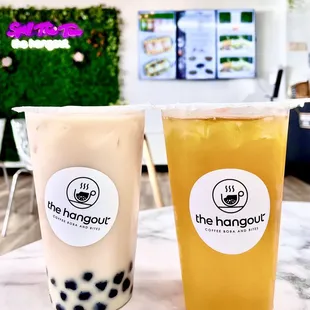 Plain milk tea &amp; passion fruit tea