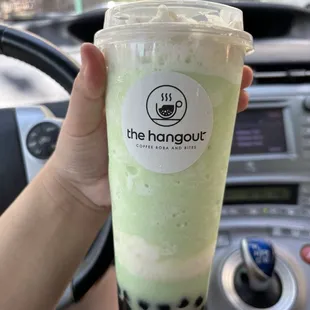 Honeydew milk tea smoothie