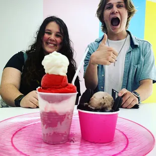 two people eating ice cream