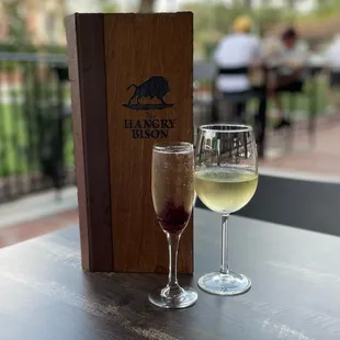 Hibiscus spritz (beautiful, but a bit dry) and sauvignon blanc