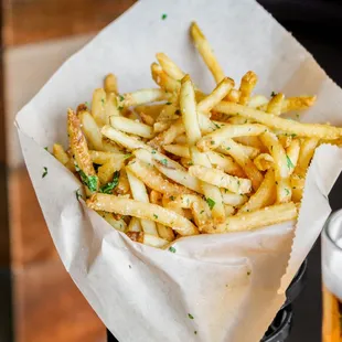 a basket of french fries