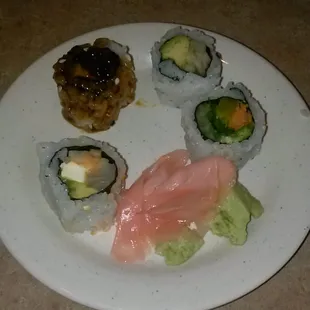 Third &amp; final round of sushi!!! Was able to try every selection offered at time of visit! :-)