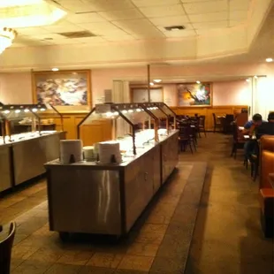 a restaurant with a buffet