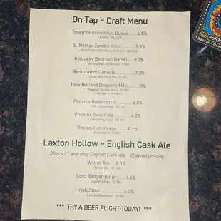 The Draft Menu