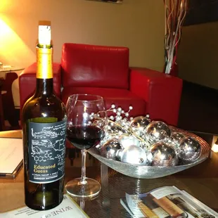 Back room with comfy red couches