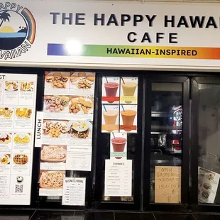 Store front, order window, menu