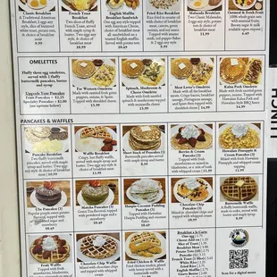 Breakfast menu