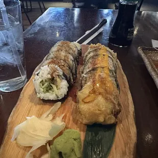 Left to Right (Tempura Shrimp Roll and Venus Roll)