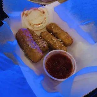 Fried mozzarella sticks