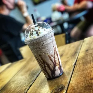 a chocolate milkshake