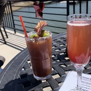 Bloody Mary, Raspberry Mimosa, and a view.