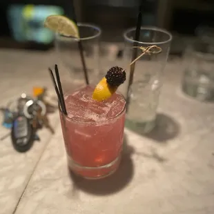 a close up of a drink in a glass