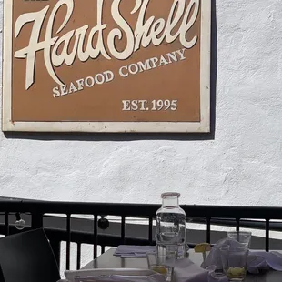 a table and chairs outside