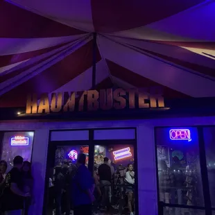 Waiting in line for the maze