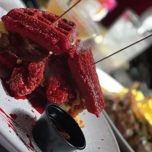 a bloody plate of food