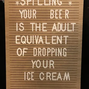 Bar signage.