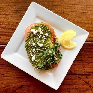 avocado toast with lemon